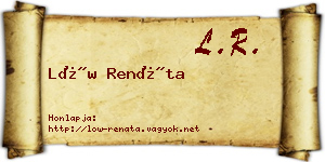Löw Renáta névjegykártya